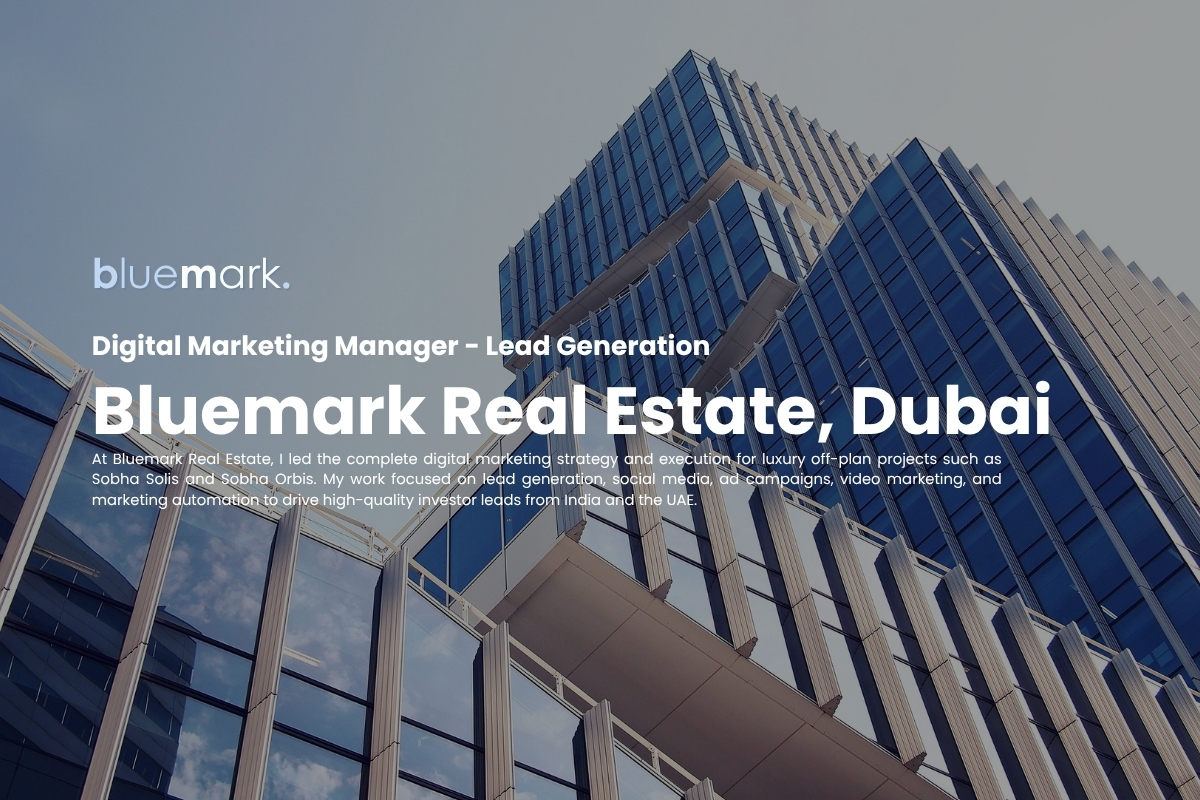Bluemark Real Estate Dubai lead generation campaign visual
