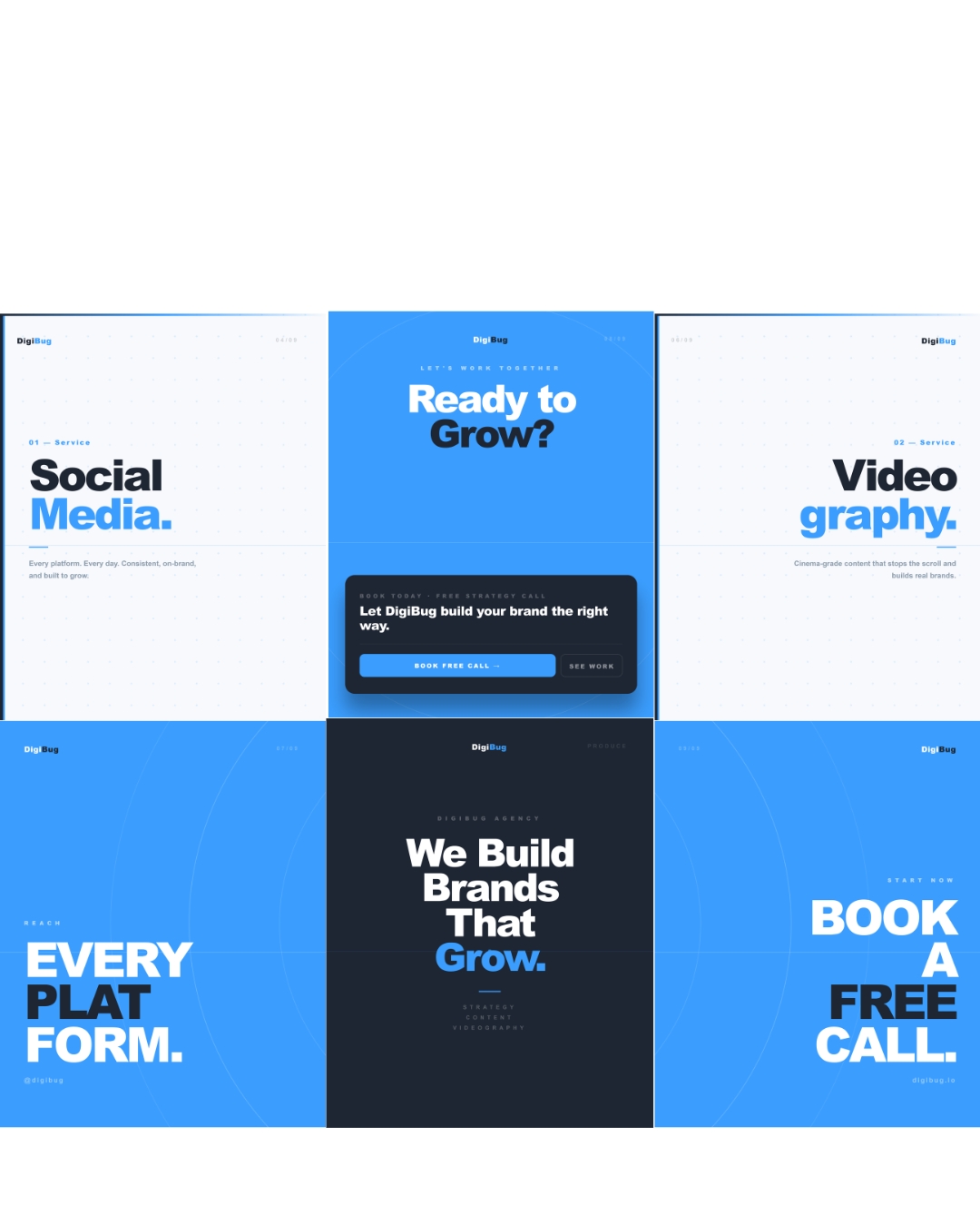 DigiBug digital marketing and creative video contents project visual